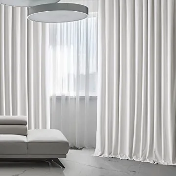 HPD Velvet Room Darkening Curtains in Pillow White