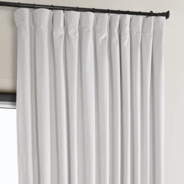 HPD Velvet Room Darkening Curtains in Pillow White