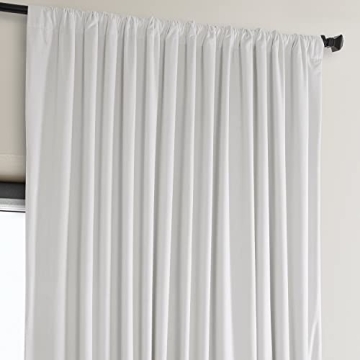 HPD Velvet Room Darkening Curtains in Pillow White