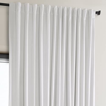 HPD Velvet Room Darkening Curtains in Pillow White