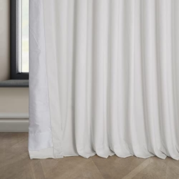 HPD Velvet Room Darkening Curtains in Pillow White