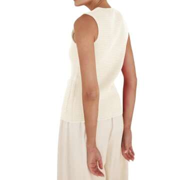 PEHMEA Women's Stylish Crochet Sweater Vest - Versatile Tank Top