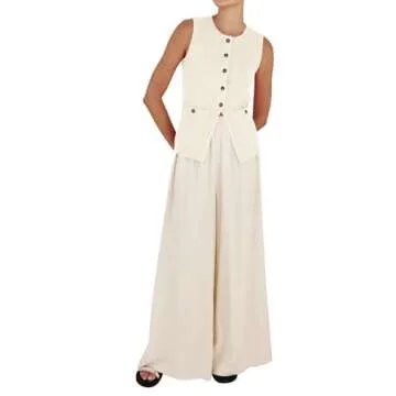 Trendy PEHMEA Women's Button Down Sweater Vest with Pockets