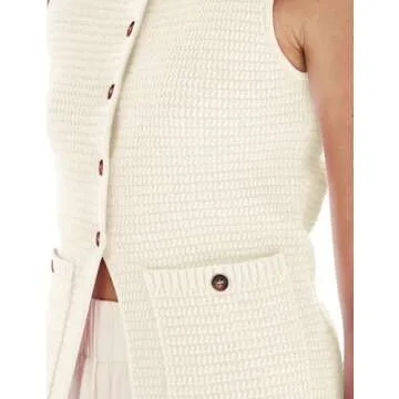 Trendy PEHMEA Women's Button Down Sweater Vest with Pockets