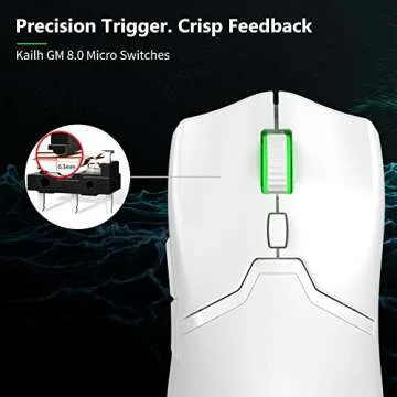 DeLUX M800PRO Wireless Gaming Mouse - PAW 3370 Sensor, Multi-Device Connection, TTC Encoder Wheel, 19000DPI, 70g Lightweight, 56Hr Battery, 6 Programmable Buttons & LOD Adjustment (White)