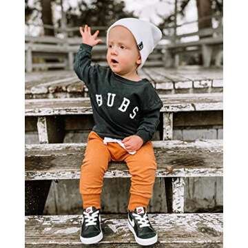 wdehow Infant Toddler Baby Boy 2Pcs Outfits Long Sleeve Letters Print Pullover Tops + Drawstring Pants Set Fall Winter Clothes (Black, 2-3 Years)