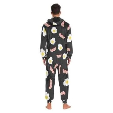 Comfy Exnundod Fried Eggs Bacon Onesies for Adults Unisex