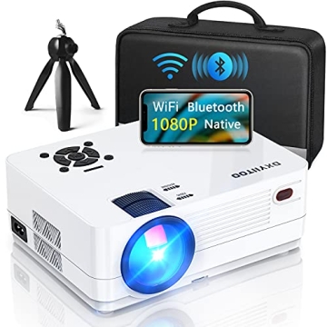 Native 1080P Projector with WiFi and Two-Way Bluetooth, Full HD Movie Projector for Outdoor Movies, ...