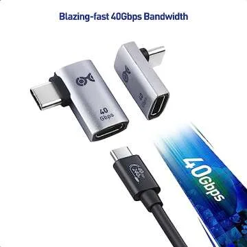Cable Matters Combo-Pack 40Gbps Right Angle USB-C Adapter Kit, Up to [4K@240Hz Video, 240W Charging, 40Gbps Data Transfer] 90 Degree USB C Adapter, Compatible with Thunderbolt 4, iPhone 16, Steam Deck