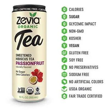 Buy Zevia Organic Sugar Free Iced Tea Passionfruit Flavor 12oz