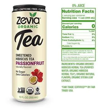 Buy Zevia Organic Sugar Free Iced Tea Passionfruit Flavor 12oz