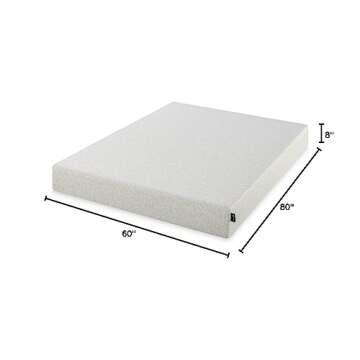 ZINUS 8 Inch Ultima Memory Foam Mattress, Queen, Fiberglass Free, Pressure Relieving, CertiPUR-US Certified, Mattress in A Box, White