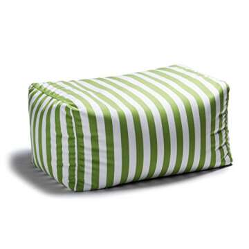 Jaxx Leon Outdoor Bean Bag Ottoman, Navy Striped