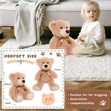 MorisMos Bulk Teddy Bear Stuffed Animals Plush Toy,7-Pack Teddy Bear for Baby Shower,14‘’ Teddy Bears Bulk in 7 Colors,Soft Stuffed Bear Stuffed Animal Wholesale for Birthday Christmas Valentine's Day