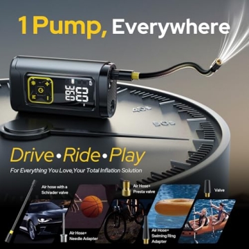 COSYTRIP Tire Inflator Portable Air Compressor for Car Tires, 150PSI Digital Tire Pump with Gauge, L...