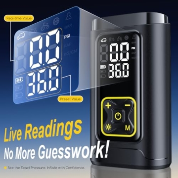 COSYTRIP Tire Inflator Portable Air Compressor for Car Tires, 150PSI Digital Tire Pump with Gauge, LED Light, Auto Shut-Off, Fast Bike Air Pump for Car Tires, Motorcycle, Bike, Balls, Emergency Use