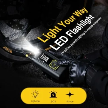 COSYTRIP Tire Inflator Portable Air Compressor for Car Tires, 150PSI Digital Tire Pump with Gauge, LED Light, Auto Shut-Off, Fast Bike Air Pump for Car Tires, Motorcycle, Bike, Balls, Emergency Use