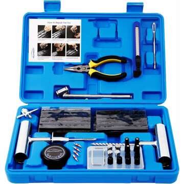 Heavy Duty 68pcs Tire Repair Kit - Universal Patch Tools for All Vehicles