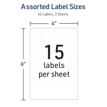 Avery No-Iron Fabric Labels 45 Washer-Safe Waterproof Labels