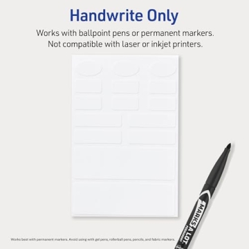 Avery No-Iron Fabric Labels 45 Washer-Safe Waterproof Labels