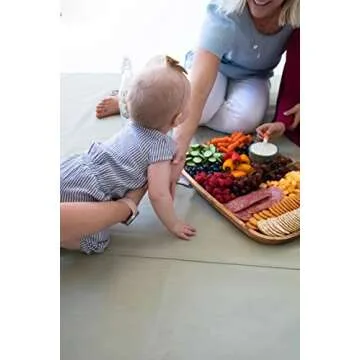 SONDER Leather Multipurpose Mat - Kids Modern Picnic Mat - Waterproof and Sand Proof Beach Blanket - Indoor Outdoor Play Mats - With Carrying Strap for EasyTravel, 80"x80" or 54"x54" (Sage 80" x 80")