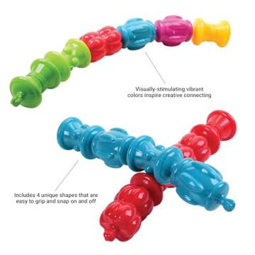 Constructive Playthings Colorful Snap Beads Set - Fun STEM Toy for Ages 1+