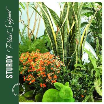 LEOBRO Plant Support Stakes, 4 PCS Plant Stakes, Plant Support, Peony Cages and Supports, Garden Stakes, Plant Holder, Plant Stakes for Outdoor Plants, Peony Hydrangea Support Cage, 9.8" W x 15.7" H