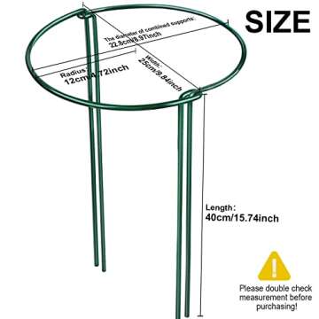 LEOBRO Plant Support Stakes, 4 PCS Plant Stakes, Plant Support, Peony Cages and Supports, Garden Stakes, Plant Holder, Plant Stakes for Outdoor Plants, Peony Hydrangea Support Cage, 9.8" W x 15.7" H