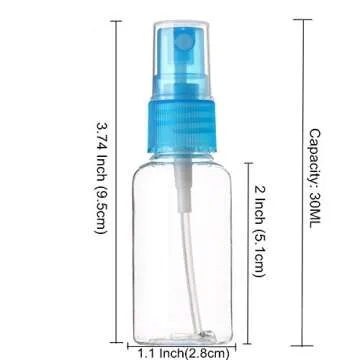 SINIDE 30 ml/1 oz Spray Bottles 4 Pack - Leakproof Mini Travel Sprayers