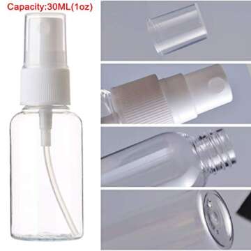 Portable SINIDE 30ml Spray Bottles for Travel & Beauty Needs