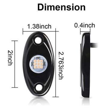 White LED Rock Lights, 4 Pods Neon 12V Waterproof Underglow Underbody Kit Crawler Crawling Dome Exterior Wheel Lights for ATV RZR UTV SUV Off-Road Auto Boat Motorcycle Glow Trail Rig Fender Lamp