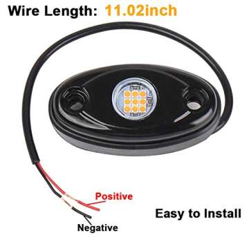 White LED Rock Lights, 4 Pods Neon 12V Waterproof Underglow Underbody Kit Crawler Crawling Dome Exterior Wheel Lights for ATV RZR UTV SUV Off-Road Auto Boat Motorcycle Glow Trail Rig Fender Lamp