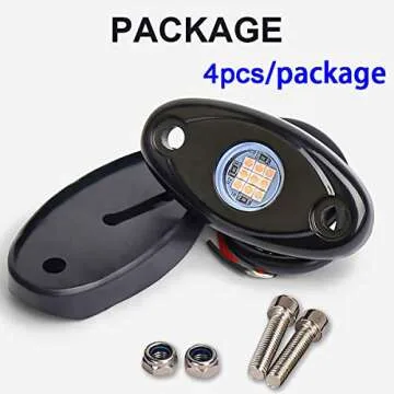 White LED Rock Lights 12V Waterproof Neon Underglow Kit