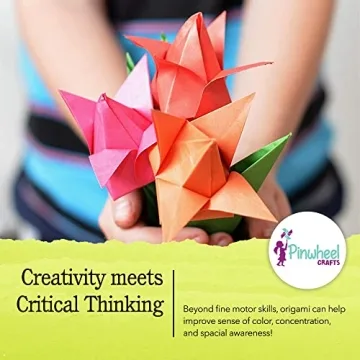 Kids Origami Flower Craft Kit with Decorative Charms