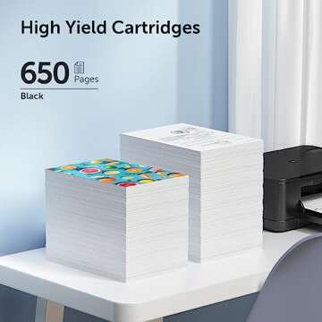 61XL Black Ink Cartridge High Yield Compatible for HP 61 XL Ink Work with HP Envy 4500 4502 5530 553...