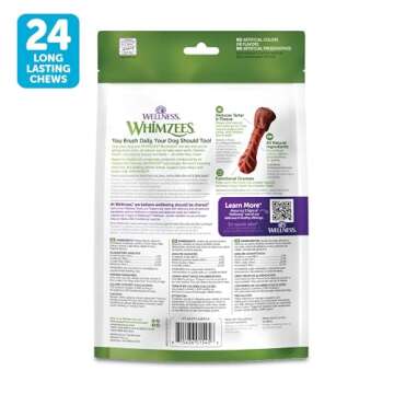 Whimzees Wellness Brushzees Dog Dental Treats for Small Dogs, 24 Count