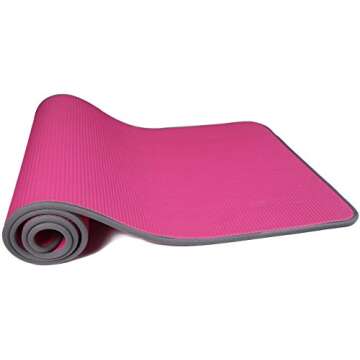 Fitvids All-Purpose 2/5-Inch (10mm) Extra Thick High Density Anti-Slip Exercise Pilates Yoga Mat wit...