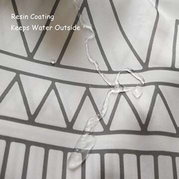 YoKii Tassel Fabric Shower Curtain Set – 72 x 78, Boho Chic Design