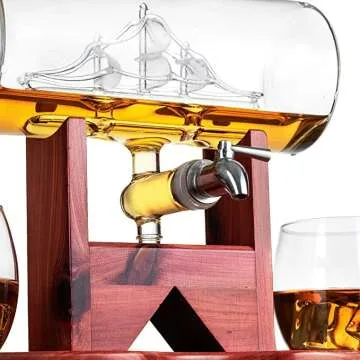 Whiskey Decanter Ship Set - Perfect Gift for Boyfriend