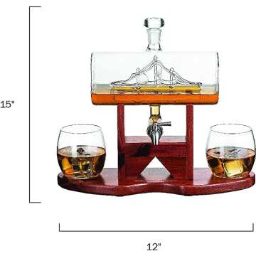Whiskey Decanter Ship Set - Perfect Gift for Boyfriend