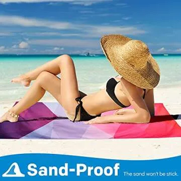 SYOURSELF Microfiber Beach Towel for Travel, 71"x 35",Extra Large Beach Towels,Quick Dry,Super Absorbent, Lightweight Sand Free Towel for Pool, Swim, Water Sports, Gym, Camping,Outdoor,Picnic(Geo)