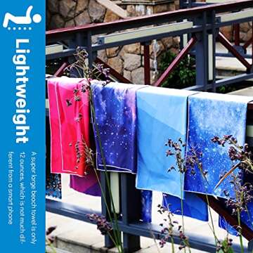 SYOURSELF Microfiber Beach Towel for Travel, 71"x 35",Extra Large Beach Towels,Quick Dry,Super Absorbent, Lightweight Sand Free Towel for Pool, Swim, Water Sports, Gym, Camping,Outdoor,Picnic(Geo)