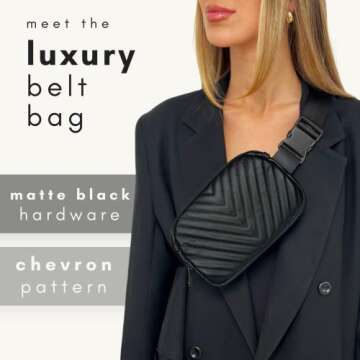 Boutique Luxury Chain Belt Bag | Crossbody Bag Leather Fanny Pack for Women Fashionable | Cute Every...