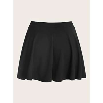SOLY HUX Women's Plus Size Elastic Waist Flared Casual Mini Skater Skirt Black 2XL Black 2XL