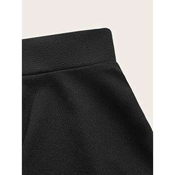 SOLY HUX Women's Plus Size Elastic Waist Flared Casual Mini Skater Skirt Black 2XL Black 2XL