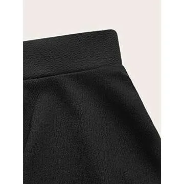 SOLY HUX Women's Plus Size Elastic Waist Flared Casual Mini Skater Skirt Black 2XL Black 2XL