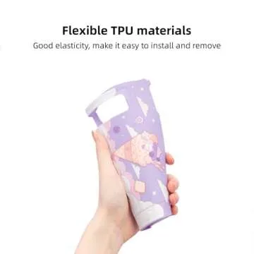 GeekShare Protective Case for Switch, Soft TPU Slim Case Cover Compatible with Switch Console and Joy Con - Ice Cream Cat (for Switch 2017)