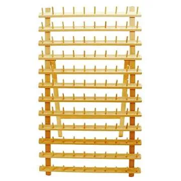 Hardwood 120 Spool Thread Rack with Wall Hanging Hardware for Sewing Quilting Embroidery Threads Mini Cones