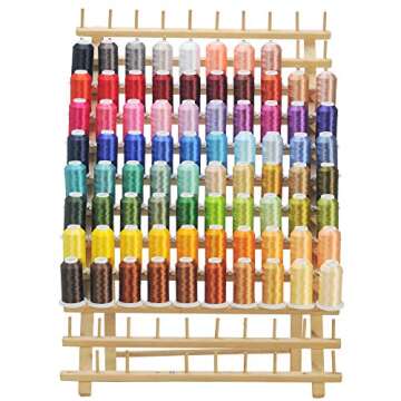 Hardwood 120 Spool Thread Rack with Wall Hanging Hardware for Sewing Quilting Embroidery Threads Mini Cones