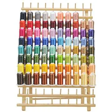 Hardwood 120 Spool Thread Rack with Wall Hanging Hardware for Sewing Quilting Embroidery Threads Mini Cones